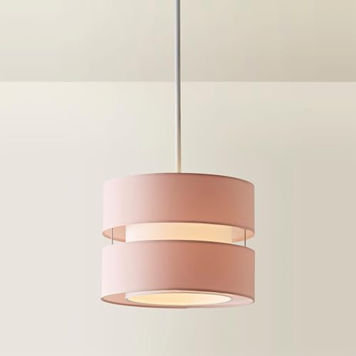ValueLights | Small Ceiling Light Shade 2 Tier Pendant Lampshade in Blush Pink | Lamp Shades, Home Décor & Improvement Essential | 26cm Shade Width