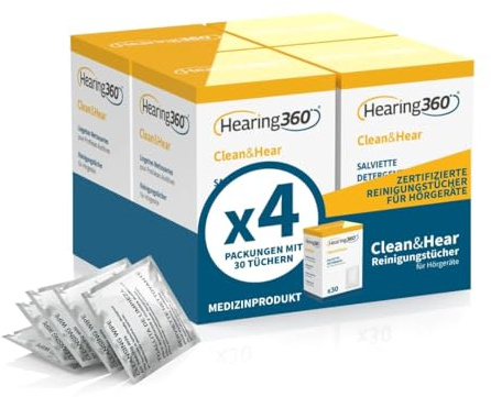 Hearing360 Hearing Aid Cleaning Wipes, Sanitizing Wipes in Box (120)