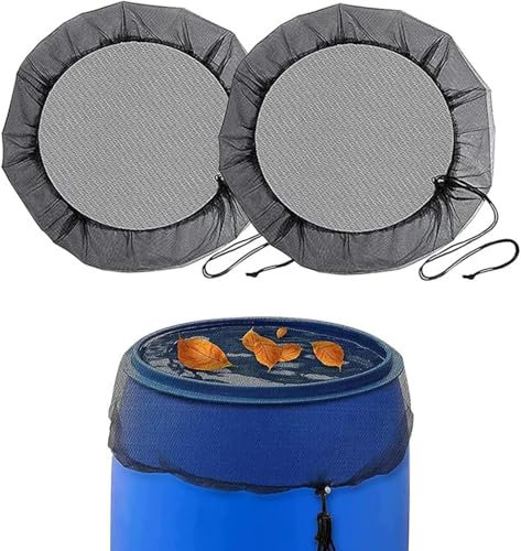 Paravento per barili di pioggia, copertura in rete per barili di pioggia, rete regolabile per serbatoio d'acqua, rete per barili di pioggia, rete con coulisse per secchio di raccolta 'acqua da