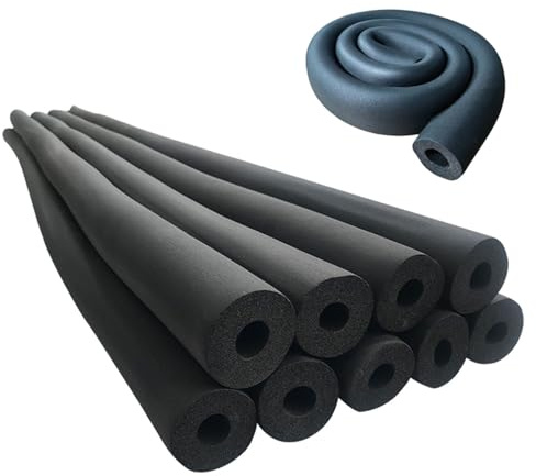 Generisch Rohrisolierung 22 27 34 43 48 60mm Kautschuk Isolierung Klimaanlage Wärmeisolierung Rohr Schaumstoff Rohrisolierung,Schwarz(60 x 15 mm x 1.9 M)