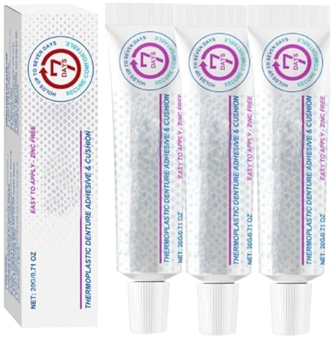 Furzero Zahnersatz-Silikon-Reline-Set, thermoplastisches Prothesenklebkissen, 3 Stück