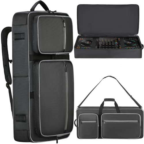Aleemin Borsa per controller DJ compatibile con DDJ FLX10 / 1000 / REV7 / REV5 / SC LIVE 4, custodia morbida per DJ con tasche multiple per controller DJ e accessori (media)