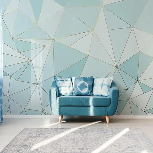 Tzxztt Abstrakte Geometrische Goldlinie Moderne 3D Tapete Geprägte Seide Neutrale Töne Material Ideal Für Wohnzimmer Schlafzimmer-350cm×256cm