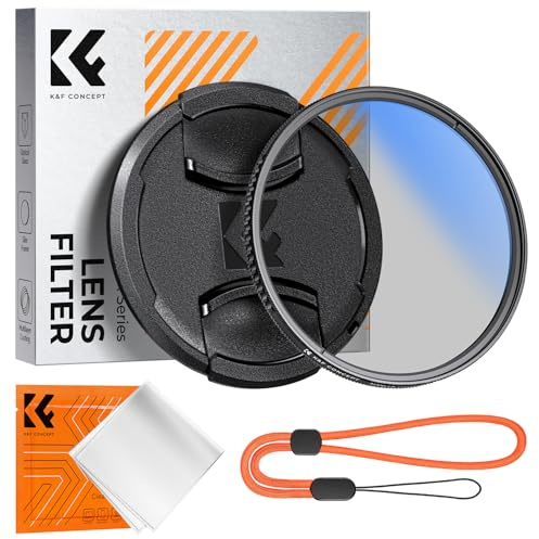 K&F CONCEPT Nano-Klear 37mm Filtro Polarizador Circular con Tapa de Lente | Filtro CPL de Vidrio Óptico con Revestimiento Nano con Un Paño de Limpieza - FC301