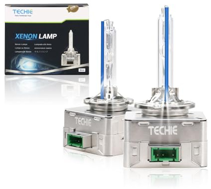 Techie 2PCS D3S Xenon-Brenner 8000K 12V 35W | Zwei D3S-Xenonbrenner mit 8000K Kaltblau, 12V und 35W. Für den Austausch geeigneter HID-Fahrzeugscheinwerfer.