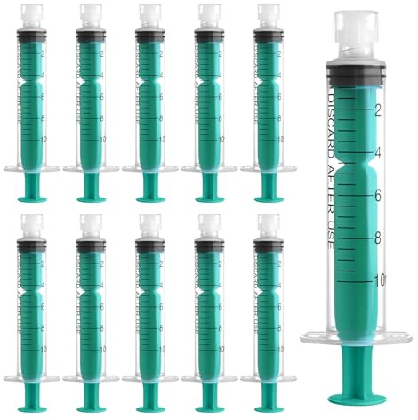 20 Stück Spritzen 10ml Kolostrum Spritze mit Kappen, Einwegspritze ohne Nadel Plastikspritze Luer-Lock Einzeln Verpackt Syringe, Dosierspritze für Labore, Flüssigkeitsmessung, Fütterung Haustiere