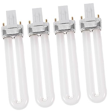 VALICLUD Lampada per Unghie UV 12w Tubo Luminoso per Manicure 4 Pezzi per Essiccazione Smalto Gel Professionale Uso Domestico e Centri Estetici