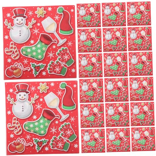 FRCOLOR 1tasche Weihnachtsservietten Bedruckt Einweg-servietten Für Party Weihnachtspapier Mit Muster Servietten Für Küche Und Restaurant Dekorative Tischdekorationen