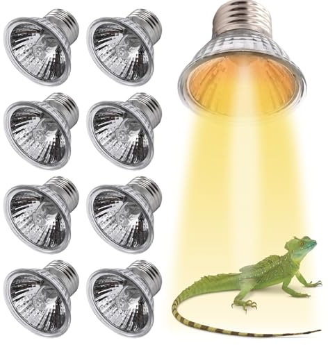 8 Stück Reptilien Wärmelampe Terrarium, Reptilien Terrarium Wärmelampe, Schildkröte Wärmelampe, E27 Uvb Lamp For Reptiles And Lizards, 220V 50W Für Schildkröte, Eidechse, Aquarium, Tierlebensraum