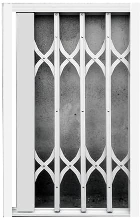 Folding Aluminum Alloy Window Security Bars - Lockable Safety Gates for Sliding Windows & Outdoor Burglary Prevention - Home Security Solution (120x130cm)