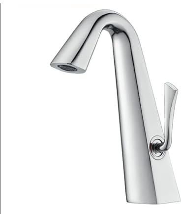 Bathroom Basin Taps Hao Golden All-Copper Hotel Gun Gray Face Wash Hand Washbasin Hot and Cold Faucet Side Switch (Chrome)