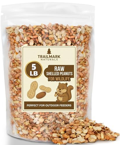 Trailmark Naturals - 5 LB - Raw Shelled Peanuts For Squirrels, Out of Shell Peanuts For Birds and Wildlife- Squirrel Food, Wild Bird Seed - Grown in The USA