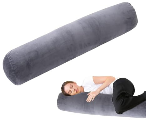 Quorlis sidosovkudde med överdrag – 120 × 20 cm lång helkroppskudde, ergonomisk sidosovkudde för stöd under graviditeten, för bättre sömn och kroppsavlastning