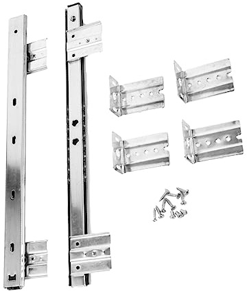 FUTUREORYY Keyboard Drawer Slide Rail Track 27mm Wide Steel Under Desk Keyboard Tray Drawer Slides Pair White for Office Computer Desk