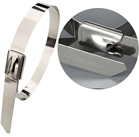 Jectse Sujetacables de Acero Inoxidable, Pieza de Sujeción de Metal Resistente, 100 Piezas, Resistente a la Corrosión, Superficie Lisa para Encuadernación y FiJación Seguras