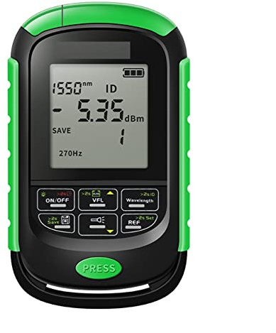 Tester per Fibra Ottica, Misuratore di potenza ottica a batteria 4in1 Li 5km 15km 30 km Vfl. Liquidatore Guasto visivo Cavo di rete Test della fibra ottica del tester della fibra ottica LED(NC-15MW)