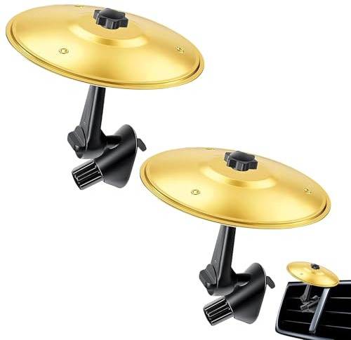 2 Stück Car Cymbals Air Vent, Auto Schlagzeug Becken Mini Trommel Crash Clip Autos Crash Becken Lüftungsschlitz, Lustiges Auto Trommel Cymbals Musikinstrument Geschenk Für Musiker, Männer & Kinder