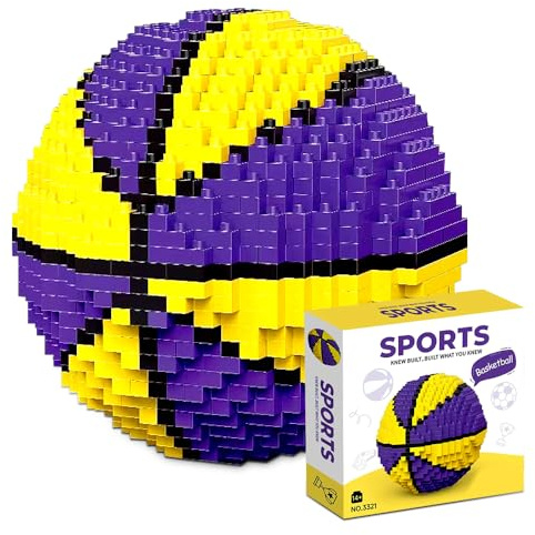ZesGlyxyr Basketball Bocs de Construction, Kit de Construction de Basketball, Jouets de Construction STEM, Blocs Emboîtables Modèle 3D pour Adultes et Enfants (800+ Pièces)