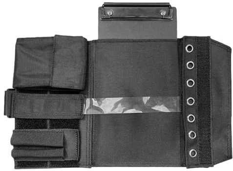 Luftfahrt-Kniebandage mit 7 Steckplätzen – Briefbeschwerer zum Schreiben am Knie, Beingurt mit mehreren Taschen, Piloten-Briefbeschwerer mit sicherer Befestigung, verstellbares Band für Notizblock