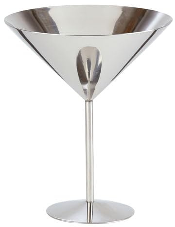 We Can Source It Ltd Martini Glass 520ml, Stainless Steel Stemmed Cocktail Glass, Mirror Finish Martini Glass for Cocktails & Desserts - Shatterproof Barware, Dishwasher Safe - 18.8cm Height