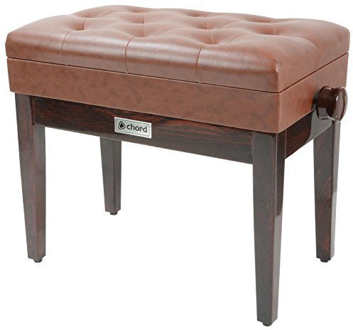 Chord pb660hs-brVinyl-Finish Piano Bench mit integriertem Aufbewahrung – braun