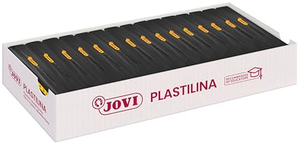 Jovi - PLASTILINA, Pasta da modellare a base vegetale, 15 x 150 grammi, Colore nero, Grande plasticità, Senza glutine, Ideale per bambini a partire dai 2 anni (7115)