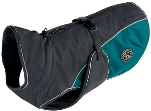 HUNTER Hundemantel UPPSALA COZY, Farbe: anthrazit/petrol, wasser- und windabweisend, wärmendes Innenfutter, reflektierend, optimaler Komfort, waschbar bei 30 °C, für kalte Tage, Größe: 25