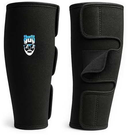 THEFITGUY Schienbeinschoner zum Gewichtheben, EasyWear – Keine Notwendigkeit, Schuhe auszuziehen, Tragen über Haut, Socken, Trainingshosen und Strumpfhosen, ultimativer Schienbeinschutz (Paar)