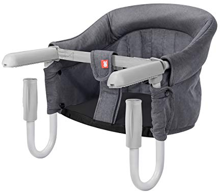 SONARIN Tischsitz Faltbar Babysitz,Baby Hochstuhl für zu Hause und Unterwegs mit Transporttasche,kinderhochstuhl(Grau)