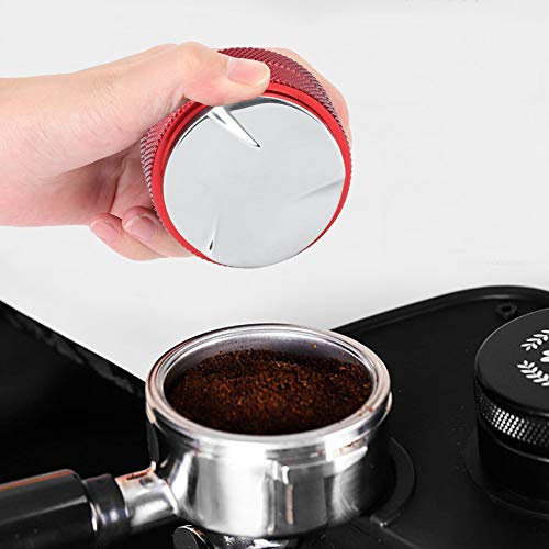 Espresso Tamper Coffee Bean Pressing Tool, 51mm Stainless Steel Coffee Tamper Tamping Tool for Commercial Use 3 Angled Slopes Bottom Espresso Distributor for Home Cafe
