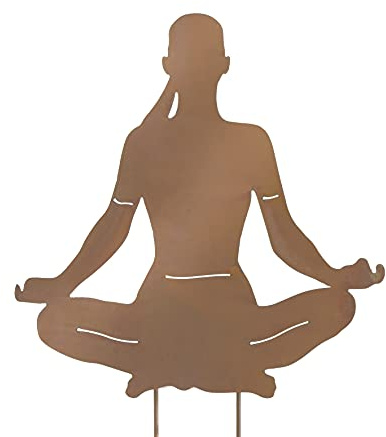 Metall Stecker. Yoga OM. Rost Gartenstecker. Edelrost. 45 x 46 x 78 cm. Art.: 79607