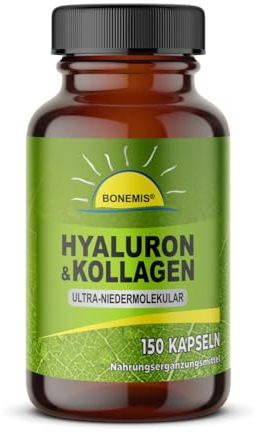 Hyaluron & Kollagen, ultra-niedermolekular, 150 Kapseln ohne Zusatzstoffe, Bonemis®
