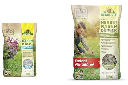 Neudorff Azet RasenKalk plus Azet HerbstrasenDünger, 10 kg für 200 m²
