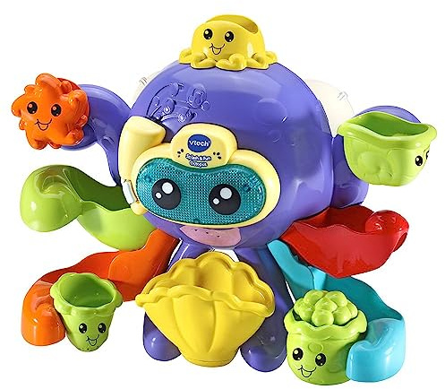 VTech-Baby Pulpo bebé, Juega en el baño, Juguete de Agua para bebés +3 Meses, versión española