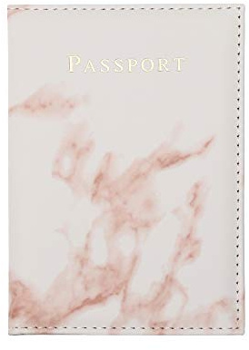 Housse de passeport en polyuréthane - Étanche - Motif marbre - Protection universelle pour sac de crédit (rouge), Rouge
