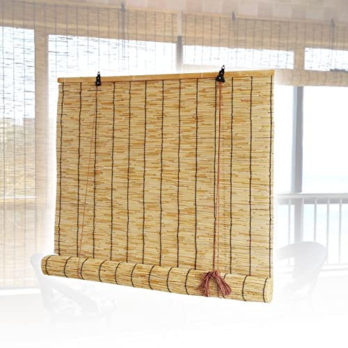Bambusrollo Outdoor,Lichtfilterrollo für Patio, Sichtschutz Vertikaljalousien, Natürlicher Schilfschirm, Anpassbar Bambusjalousien für Außenterrasse, Rollos für Windows (Size : W39xH99in/100x250cm)