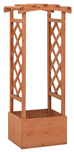 Chenshu Jardinera enrejada, Arriate, Macetas para Flores Y Plantas, Macetero Exterior, Arriate Huerto, Huerto Domestico, con Arco Madera de Abeto 49x39x117 cm