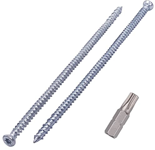 SKIR'CO (20 Stück) Verzinkte 7,5 x 212 mm Betonschrauben, Senkkopf, Mauerwerk Schrauben, Rahmen Befestigungsschraube