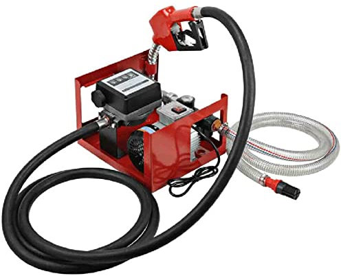FJAUOQ Elektrische Dieselpumpe Selbstansaugend 220V Komplett Set Automatische Zapfpistole Mit Drehgelenk 4m Schlauch Zählwerk Bequemes Tanken Mit 60l/min Dieselförderung,24V