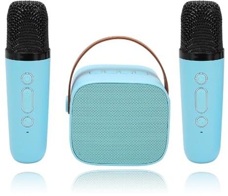 Tragbare Bluetooth Karaoke Maschine mit 2 Mikrofonen, 512GB erweiterbar, für Heimpartys, KTV, Kinder und Erwachsene