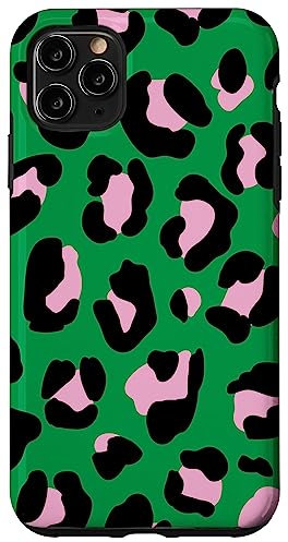 Green and Pink Leopard Print Case for iPhone 11 Pro Max