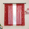 PONY DANCE Cortinas Navideñas Visillos Cortos para Ventanas 140x160cm Cortinas Dormitorio Cortas para Riel Cortinas Transparentes con Aspecto de Lino Cortinas Comedor 2 Piezas, Rojo