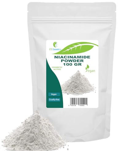 Niacinamidpulver 100gr (Vitamina B3, Nicotinamidă, Vitamina PP) - Lämplig för ett brett spektrum av kosmetiska applikationer inom hudvård och hårvård