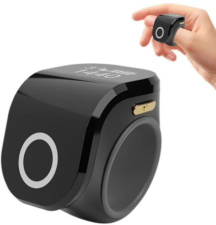 Contador de mano con clicker de contador de clicker digital, dispositivo de recuento de vueltas ligero recargable, anillo de dedo, equipo de golf