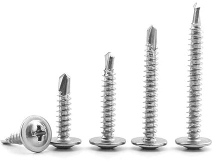 Générique Vis Hardiflex en Acier Inoxydable M4.2 M4.8, tête de rondelle, Croix autoperceuse, vis Hardiflex for tôle, 30 pièces(25mm,M4.8 30pcs)