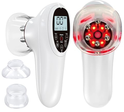 Masajeador Anticelulitico Reductor, Rkdely 5 in 1 Masajeador de Ventosa Anticelulítico Electrico Dispositivo de Masaje por Ventosas de Vacío para Anticelulítico Reafirma la Piel Vacío EMS Luz Roja