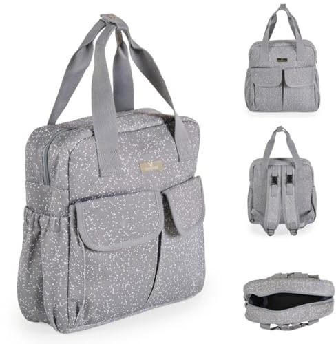 Cangaroo, sac à langer Mivida Clips Matelas à langer Fermeture éclair Bretelles, coloris:gris