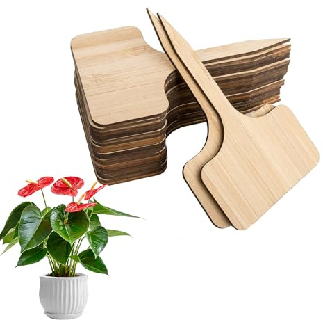 40 Piezas Etiquetas Plantas Bambu, Maceta Marcadores, Tiquetas para Reutilizable, Jardín Accesorios de Planta con Marcador, Resistente a la Intemperie, para Semillas Hierbas Vegetales Flores