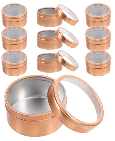 BATHVEVE Boîtes En Métal Avec Couvercles Lot De 10 Boîtes À Thé Rechargeables Récipients Ronds Compacts En Aluminium Pour Sucre Bonbons Cosmétiques Et Stockage Alimentaire