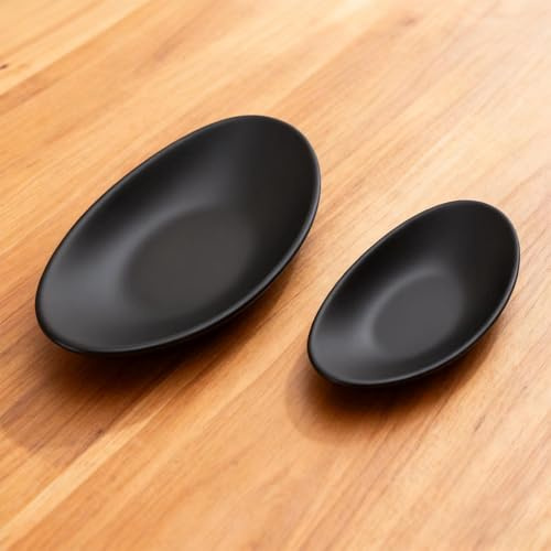 2Pack Black Key Bowl Trinket Dish Set, Home Decor Accessories 2-Size Trays